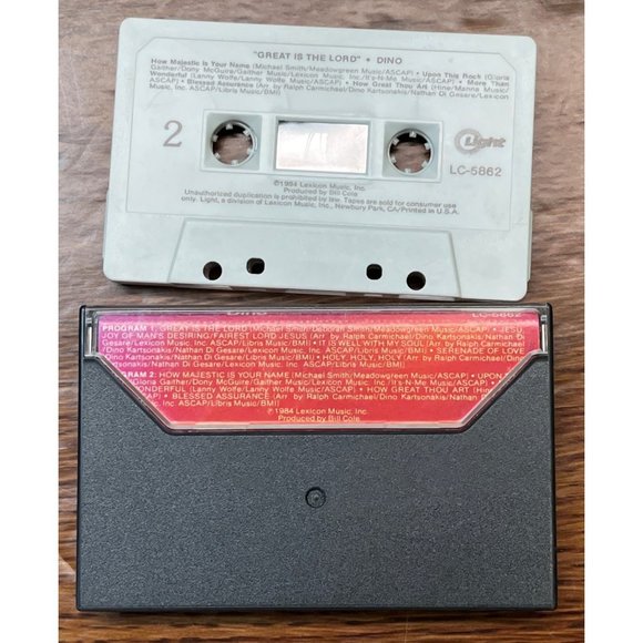 Dino Great is the Lord Audio Cassette Tape Christian 1984 - Picture 2 of 3